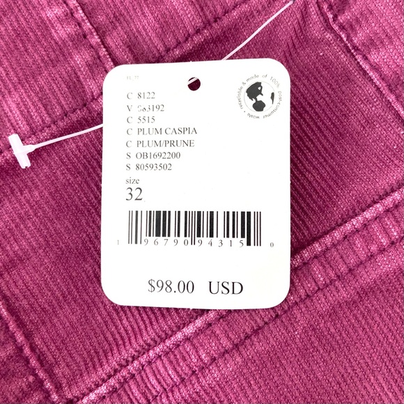Free People Pants 32 Plum We the Free Jayde Cord High Rise Flare Corduroy - Picture 9 of 15